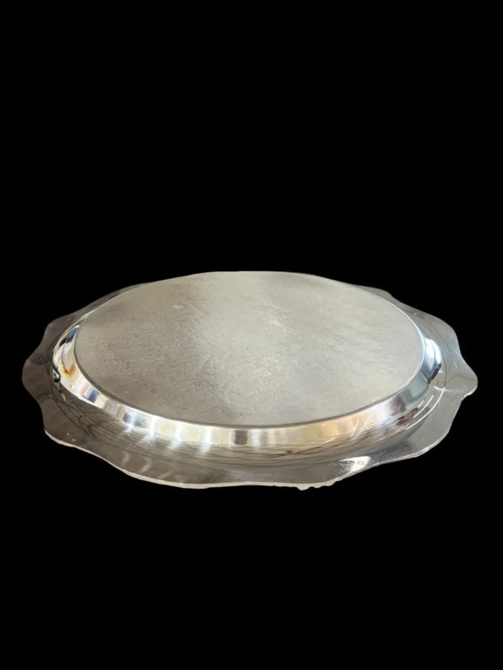 Vintage Pilgrim Oneida Silverplate Tray – Etched Scalloped Serving Platter